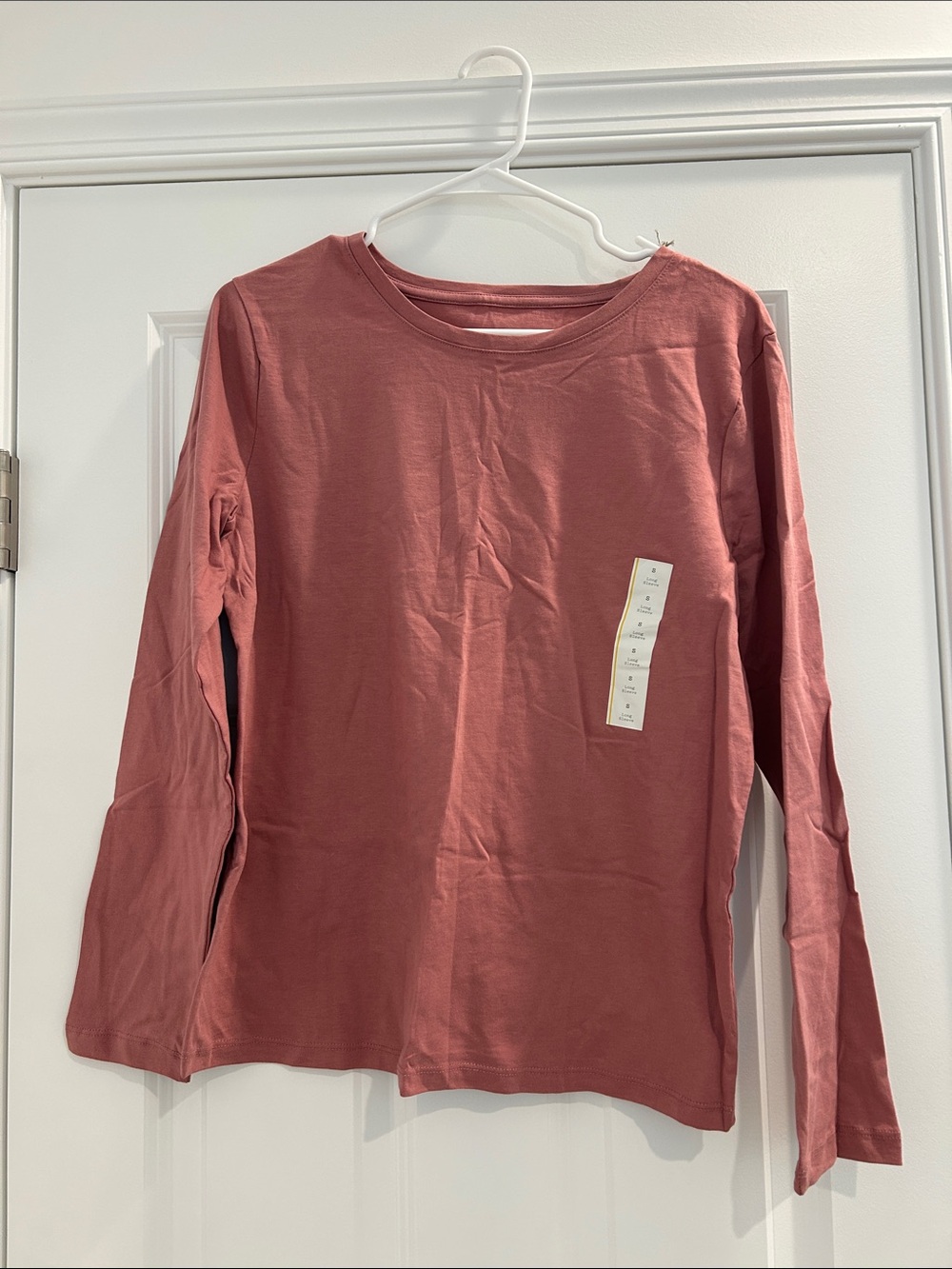 a new day Long-Sleeve Crewneck Top in Dusty Rose